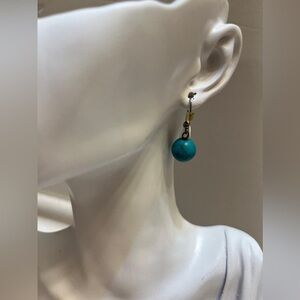 Vintage ball turquoise earrings dangle